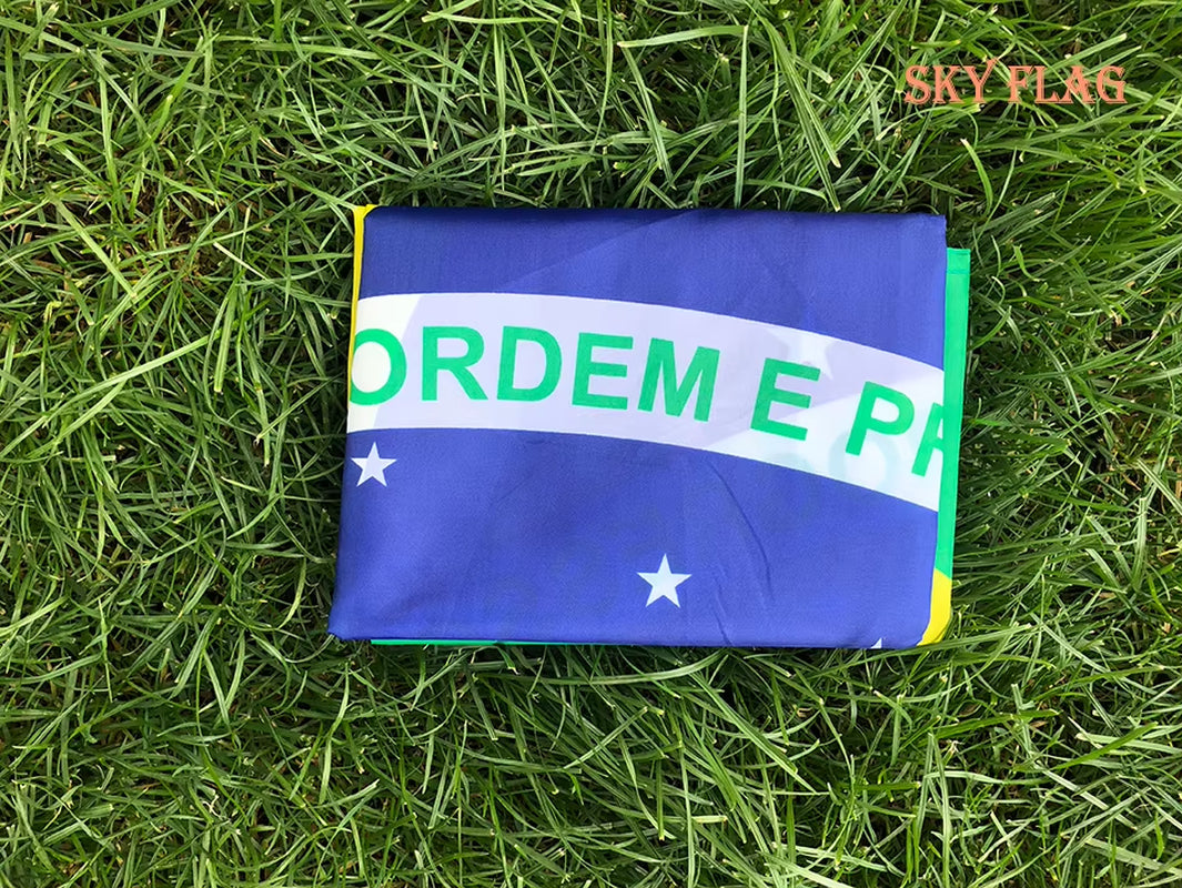 SKY FLAG Large Brazil Flag 90X150Cm Hanging Polyester Digital Print Brasil Brazilian Banner Flag for Celebration