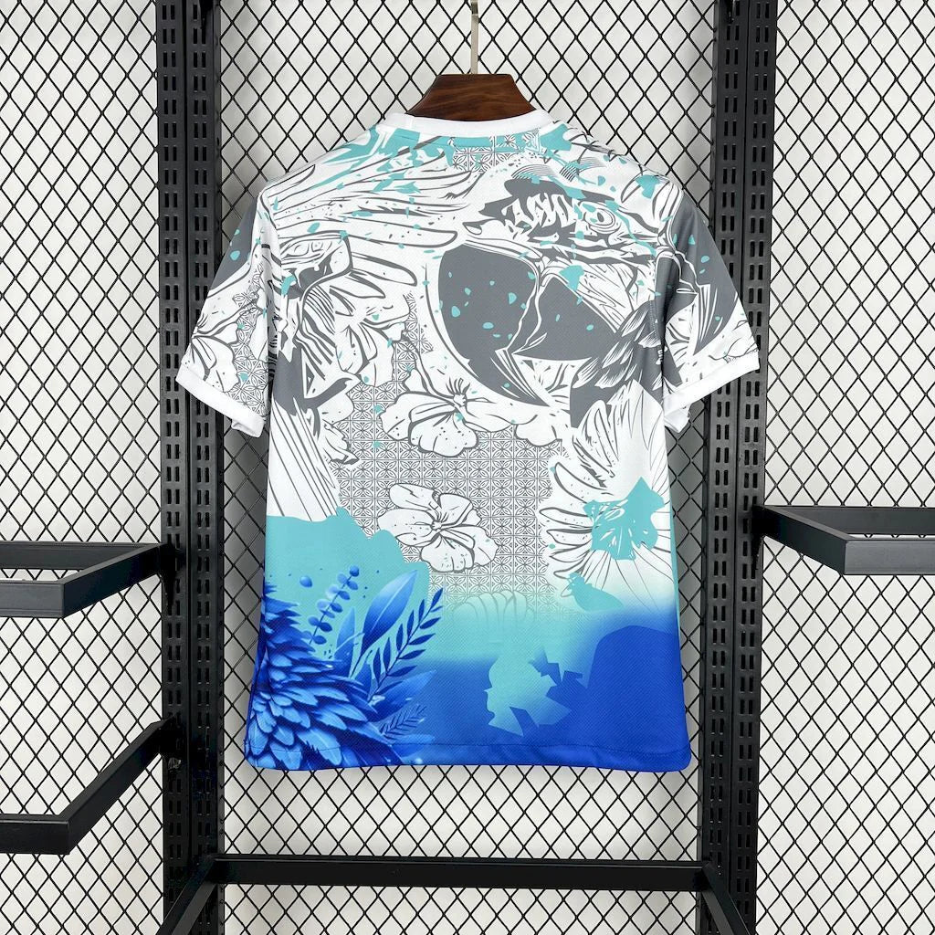 2025/2026 Brazil Special Edition White Blue Parrot Football Shirt