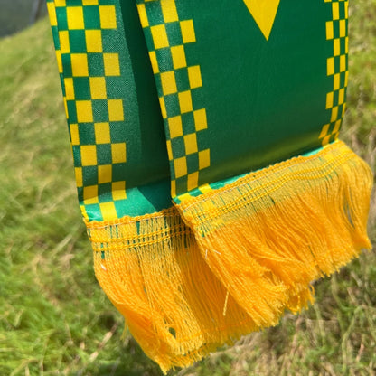 Brazil Scarf 14X130Cm Double Printed Brasil Flag Custom Scarf Football Team Scarf Printing Satin Brazil Banner